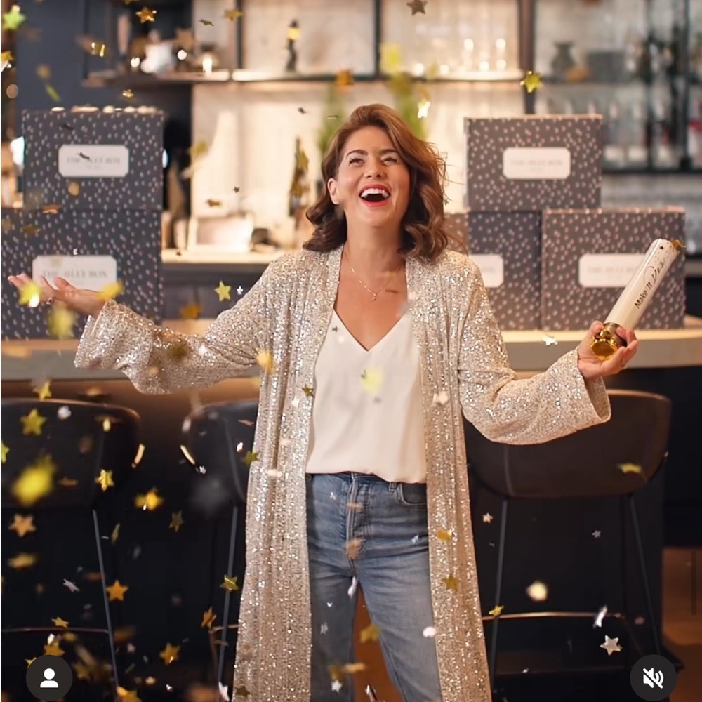 Champagne sequin duster (small/medium)